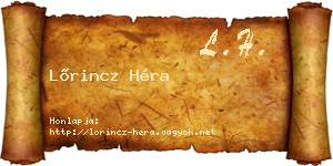 Lőrincz Héra névjegykártya